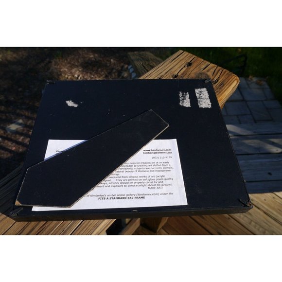 Framed Happy Art Print By Vermont Artist Kimberlee Forney "Around The Campfire - Picture 6 of 9